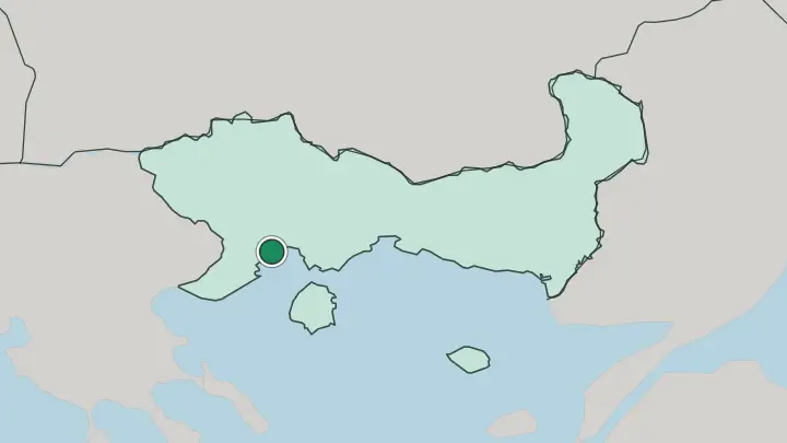 Map of Kavála in Greece