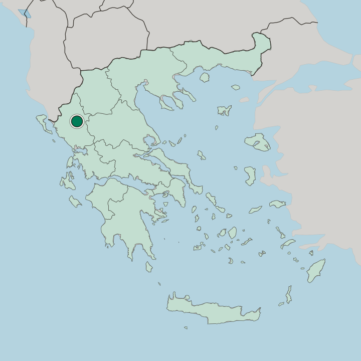 Map showing Ioánnina — In Greece