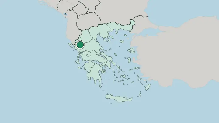 Map of Ioánnina in Greece