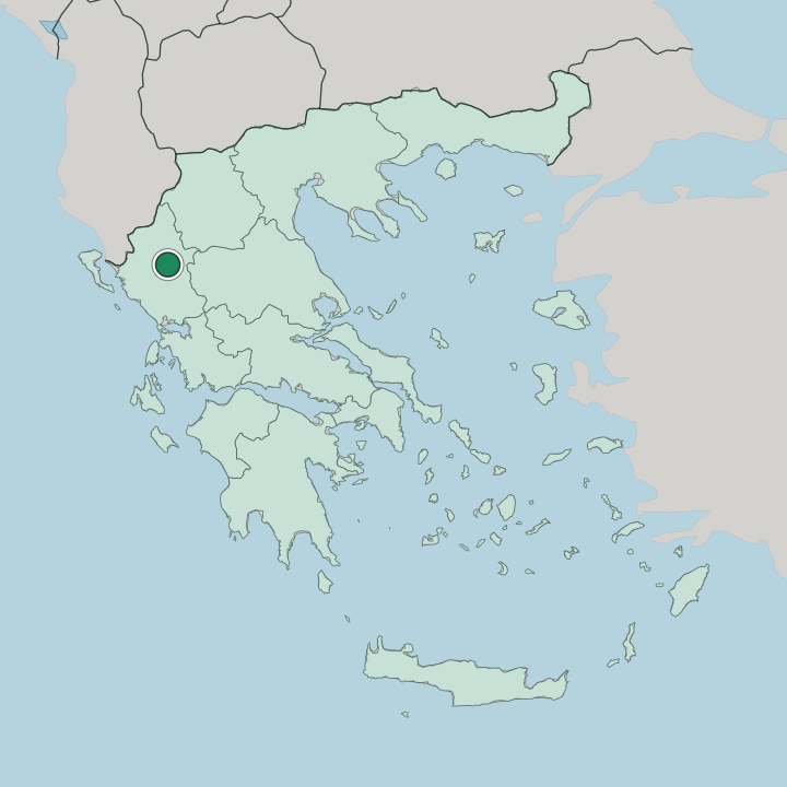 Map showing Ioánnina — In Greece