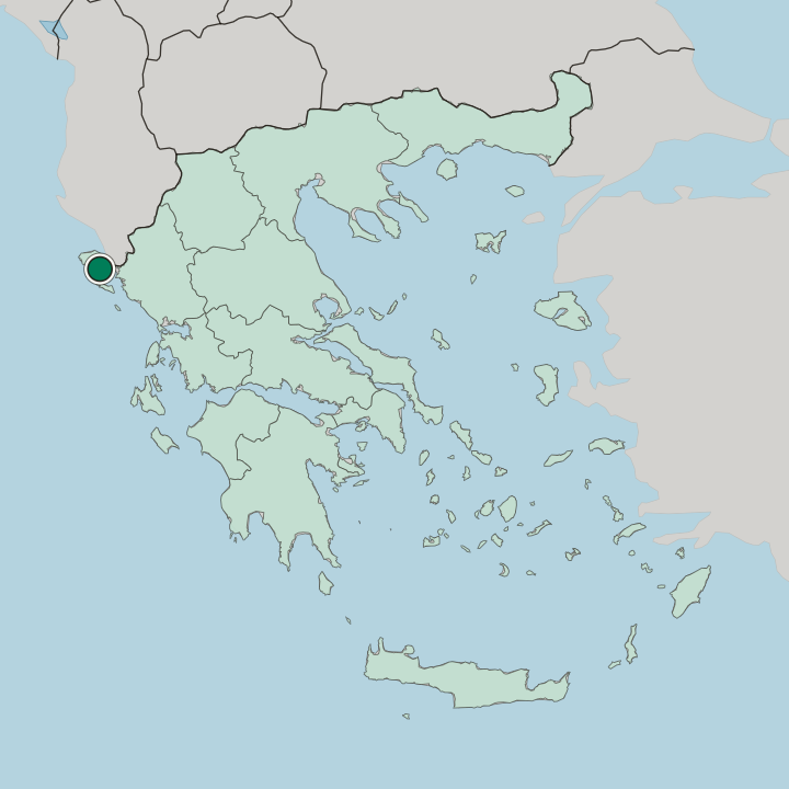 Map showing Corfu — In Greece