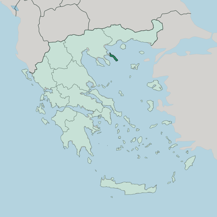 Map showing Mount Athos — In Greece