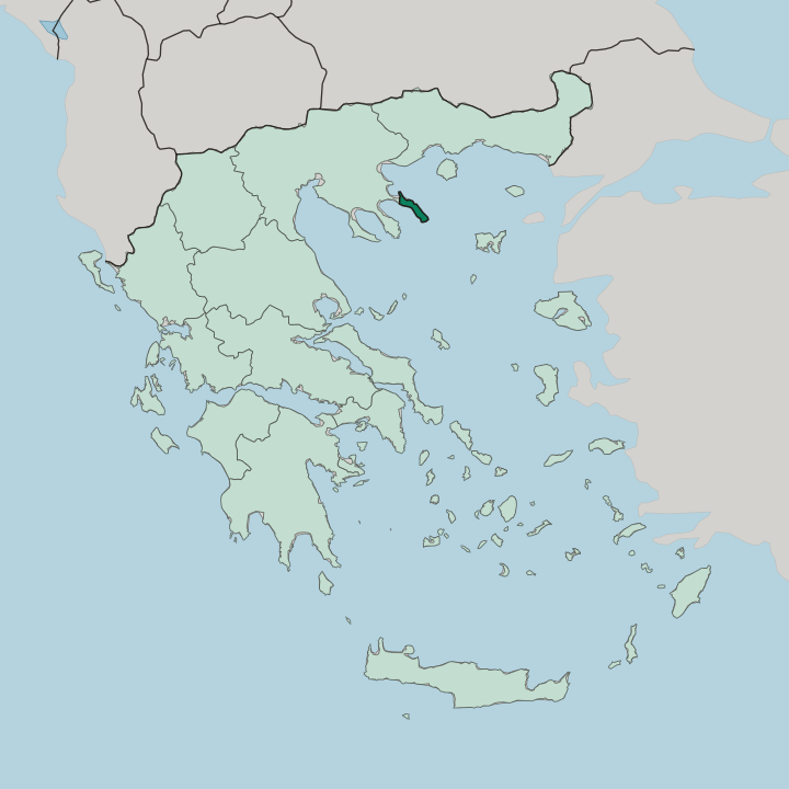 Map showing Mount Athos — In Greece