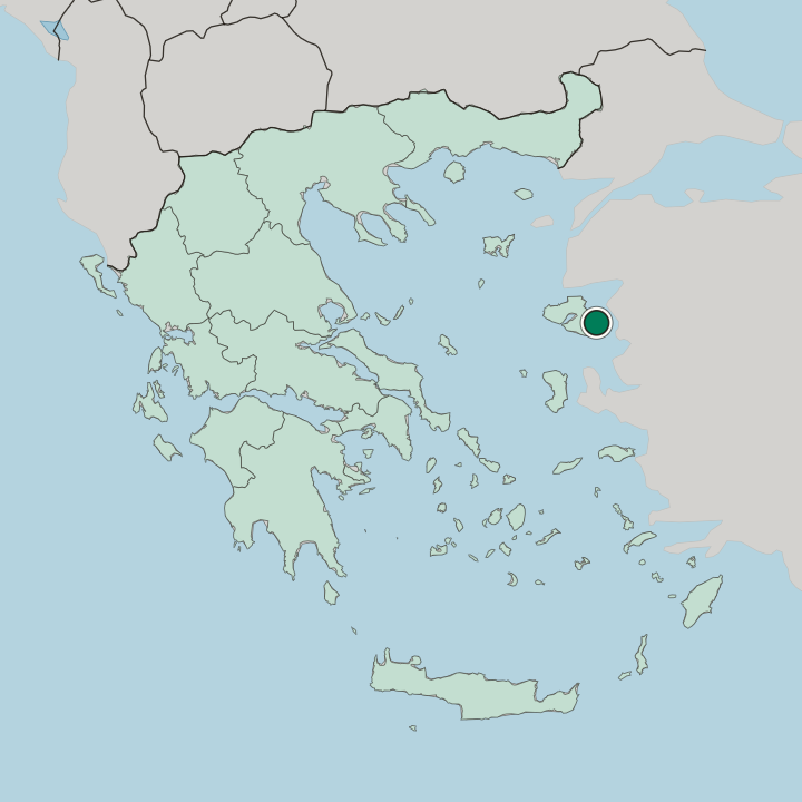 Map showing Mytilene — In Greece