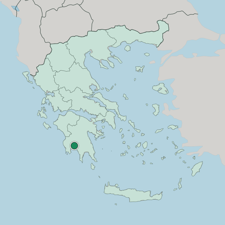 Map showing Kalamata — In Greece
