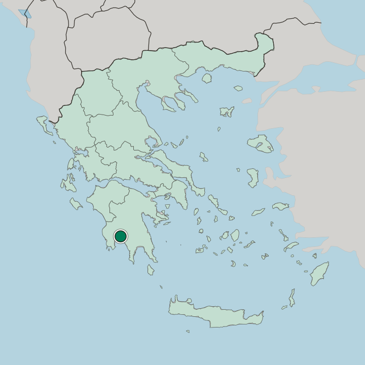 Map showing Kalamata — In Greece
