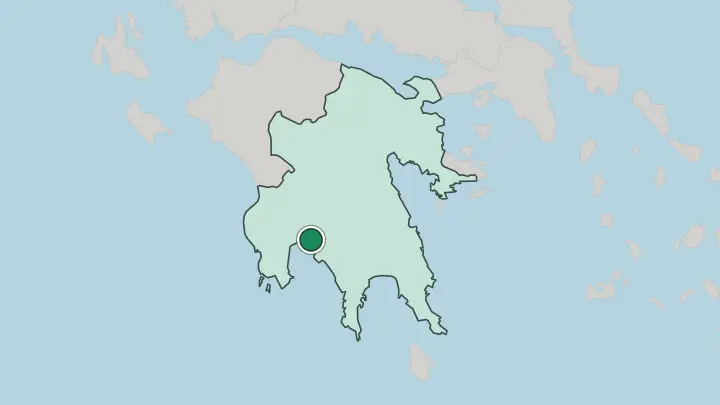 Map of Kalamata in Greece