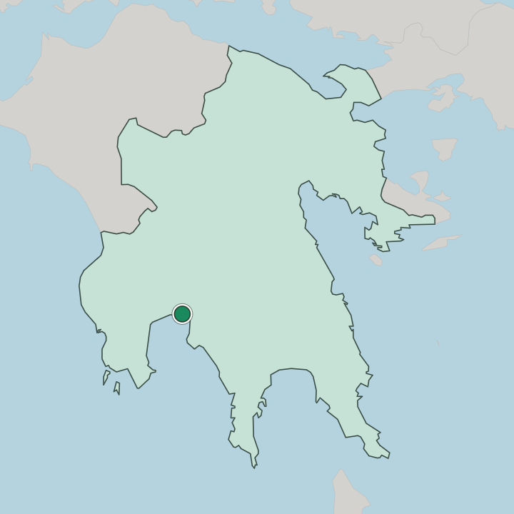 Map showing Kalamata — In Peloponnese