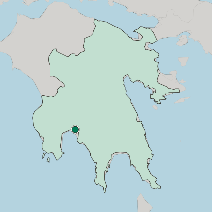 Map showing Kalamata — In Peloponnese