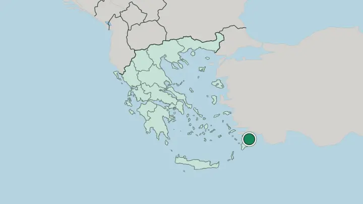 Map of Ródos in Greece