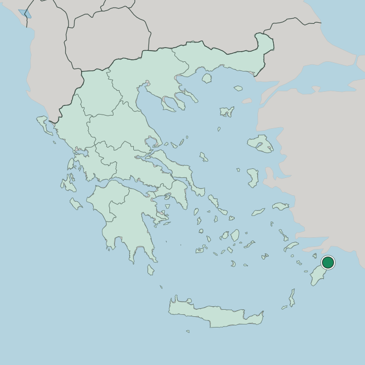 Map showing Ródos — In Greece