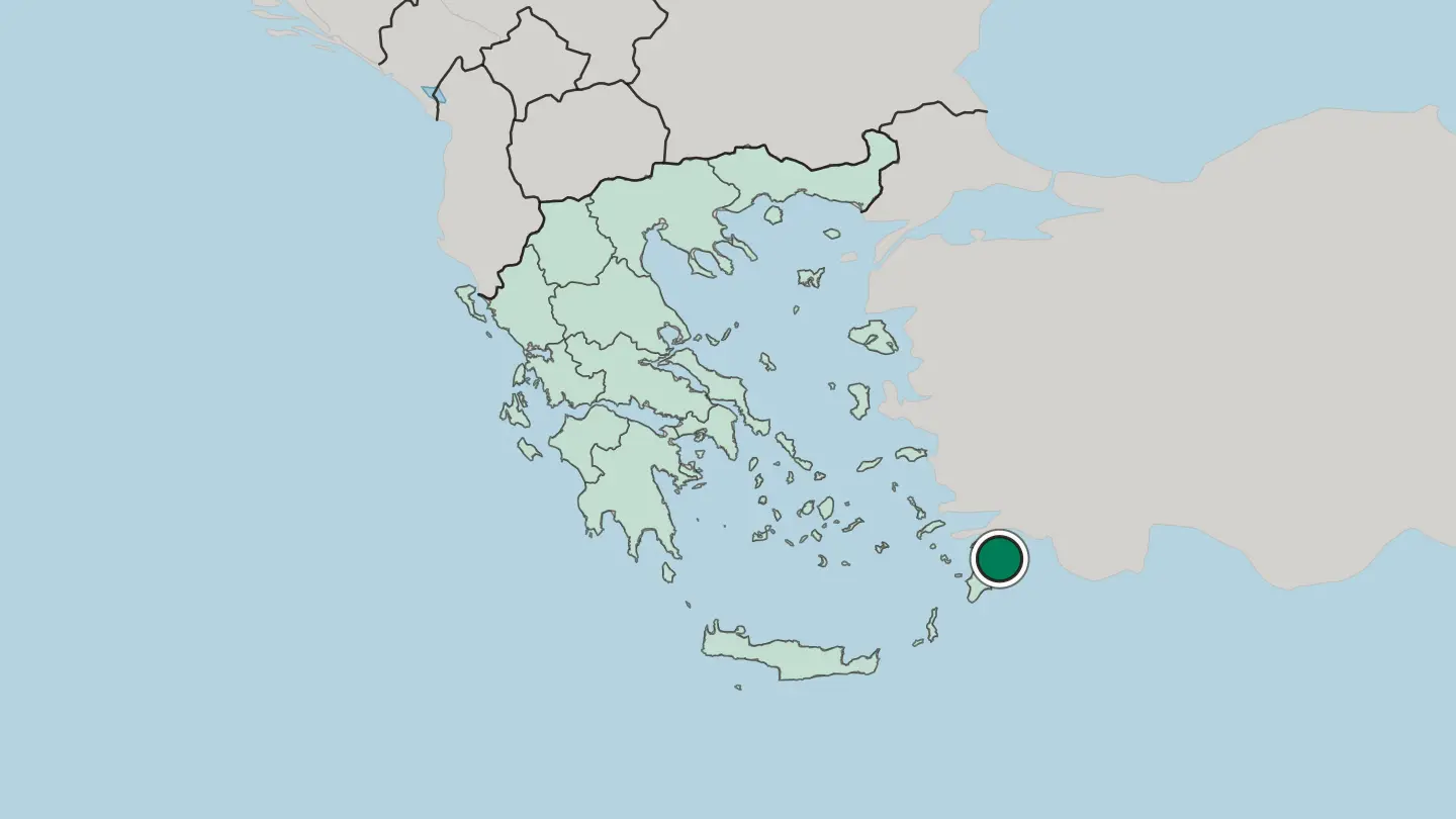 Map of Ródos in Greece