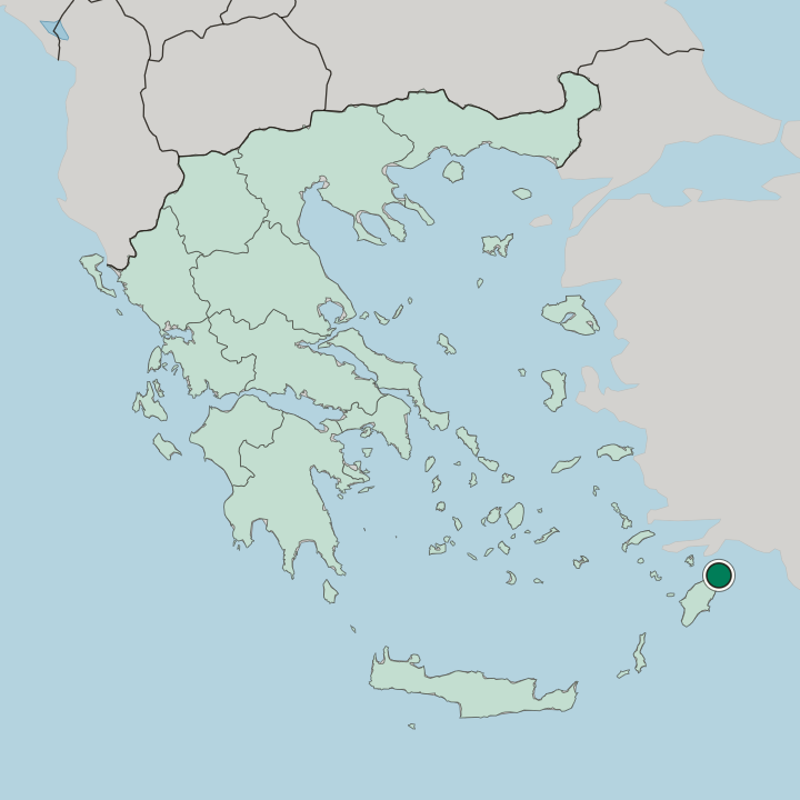 Map showing Ródos — In Greece