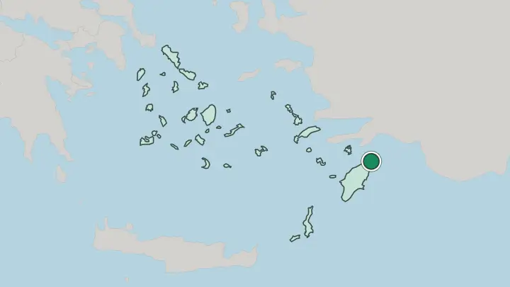 Map of Ródos in Greece