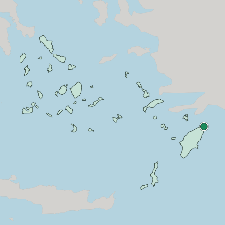 Map showing Ródos — In South Aegean