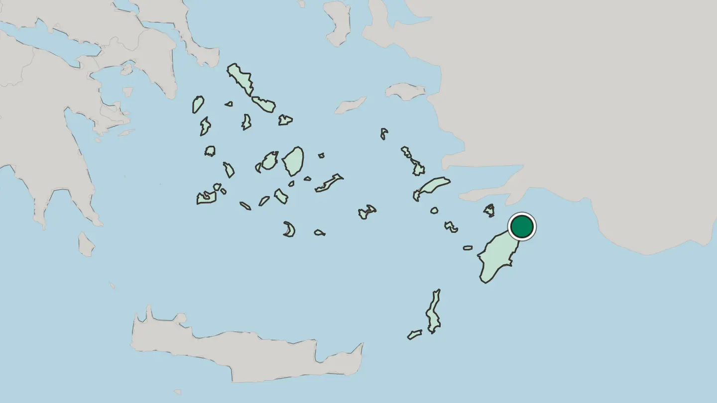 Map of Ródos in Greece