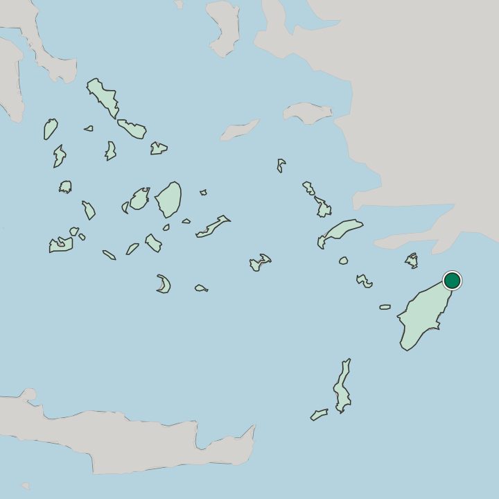 Map showing Ródos — In South Aegean