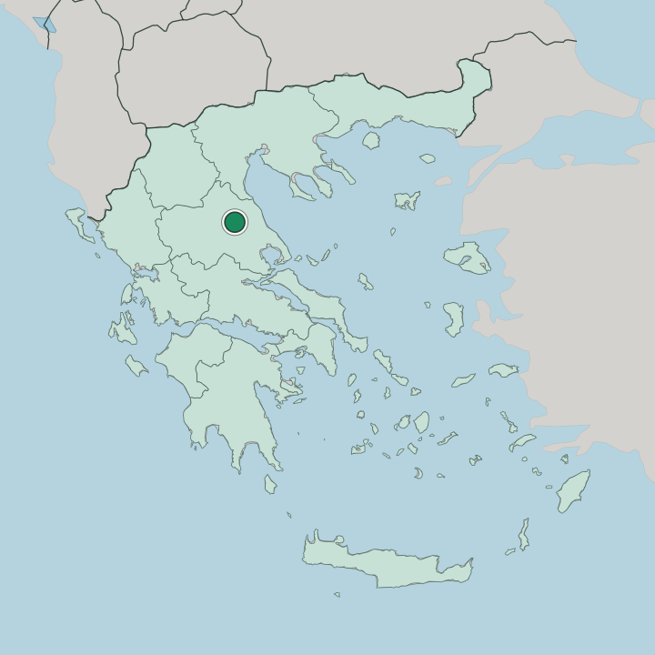 Map showing Lárisa — In Greece