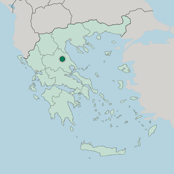 Map showing Lárisa — In Greece