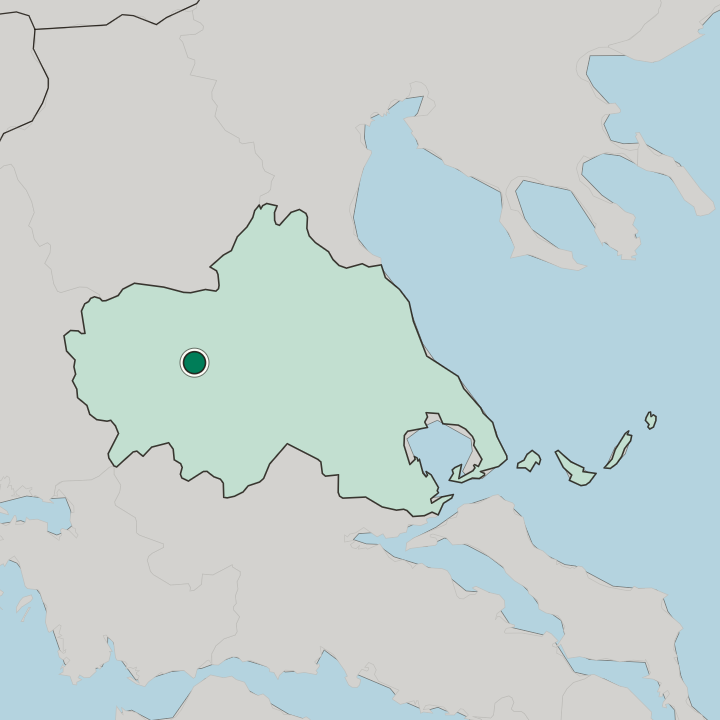 Map showing Tríkala — In Thessaly