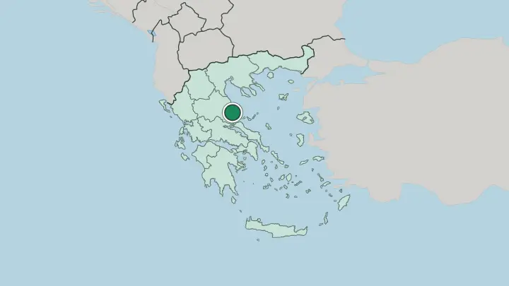 Map of Volos in Greece