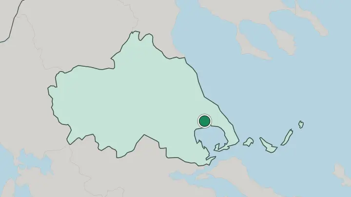 Map of Volos in Greece