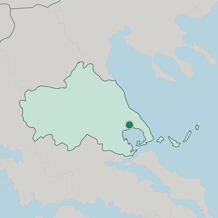 Map showing Volos — In Thessaly