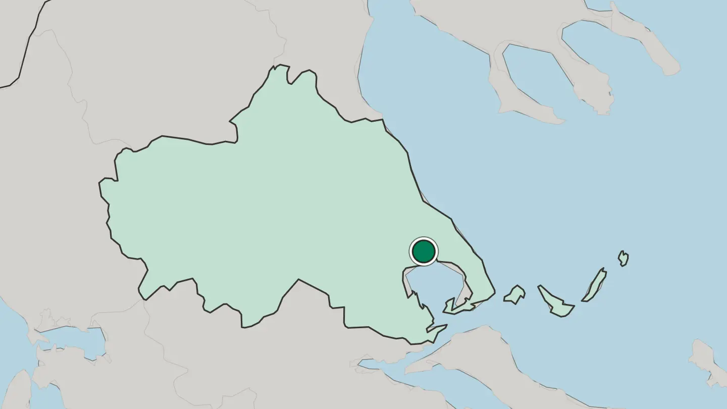 Map of Volos in Greece