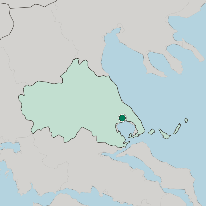 Map showing Volos — In Thessaly