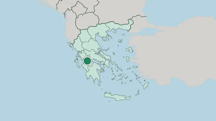 Map of Pátra in Greece