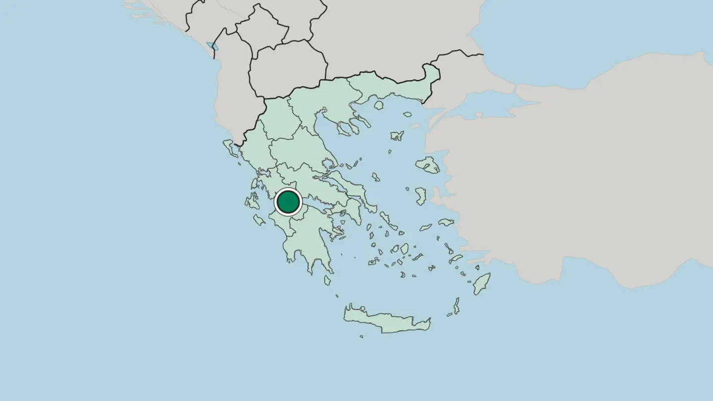 Map of Pátra in Greece