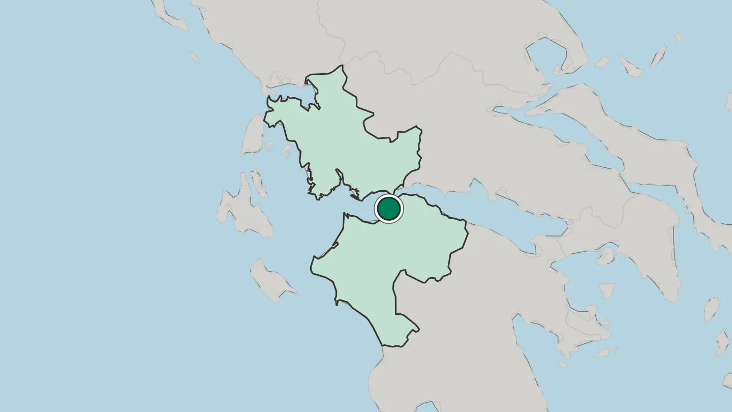 Map of Pátra in Greece