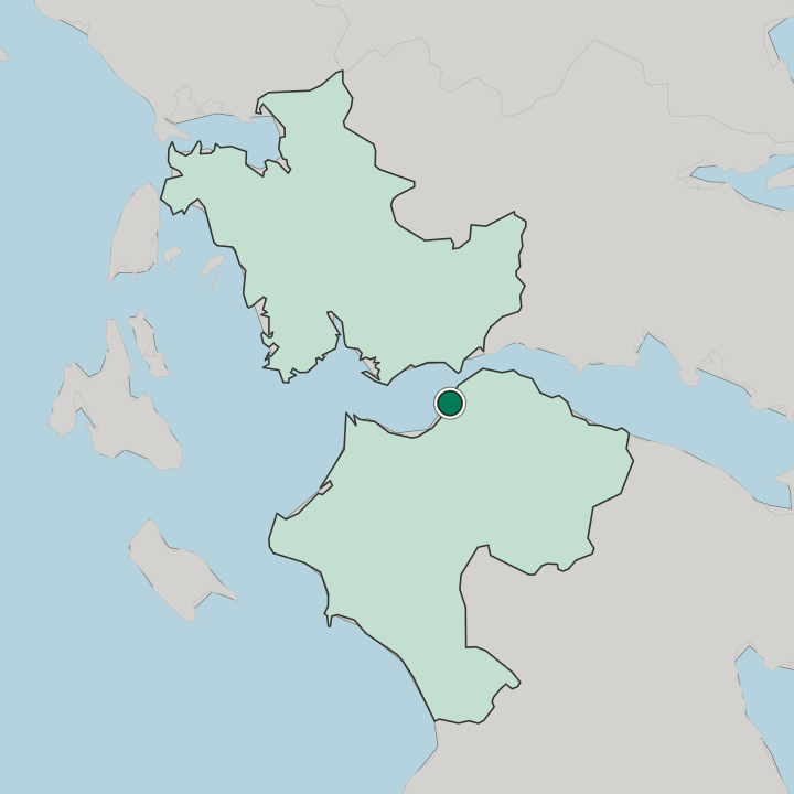 Map showing Pátra — In Western Greece