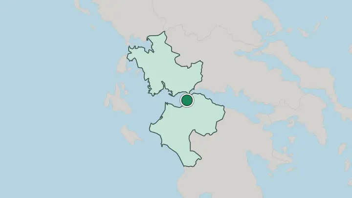Map of Pátra in Greece