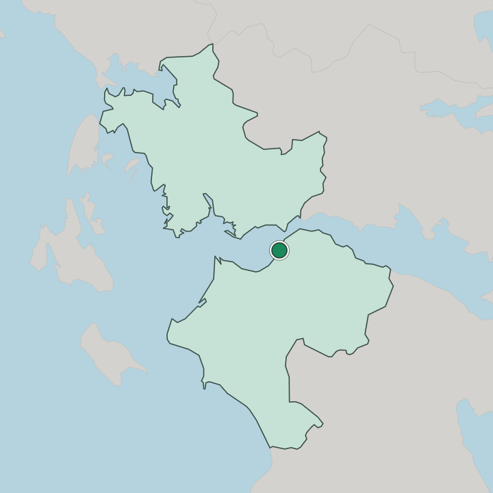 Map showing Pátra — In Western Greece