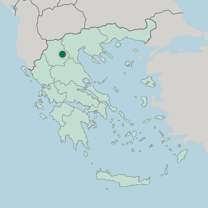 Map showing Kozáni — In Greece
