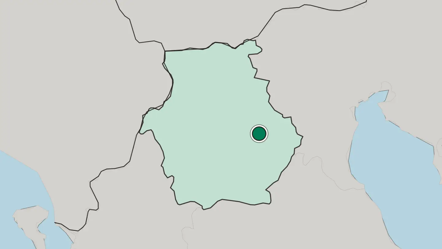 Map of Kozáni in Greece