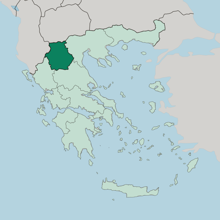 Map showing Western Macedonia — In Greece