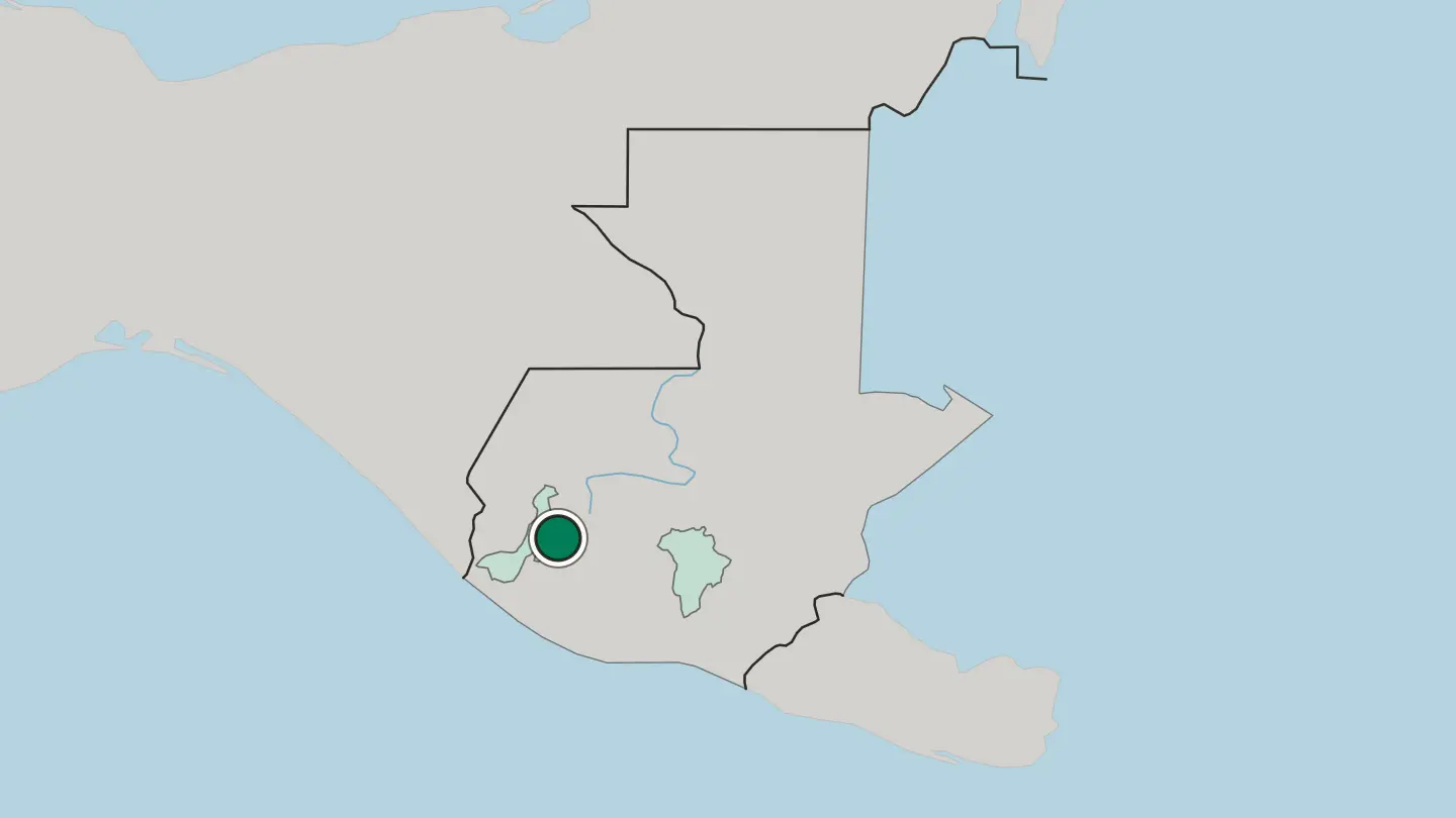 Map of Quetzaltenango in Guatemala