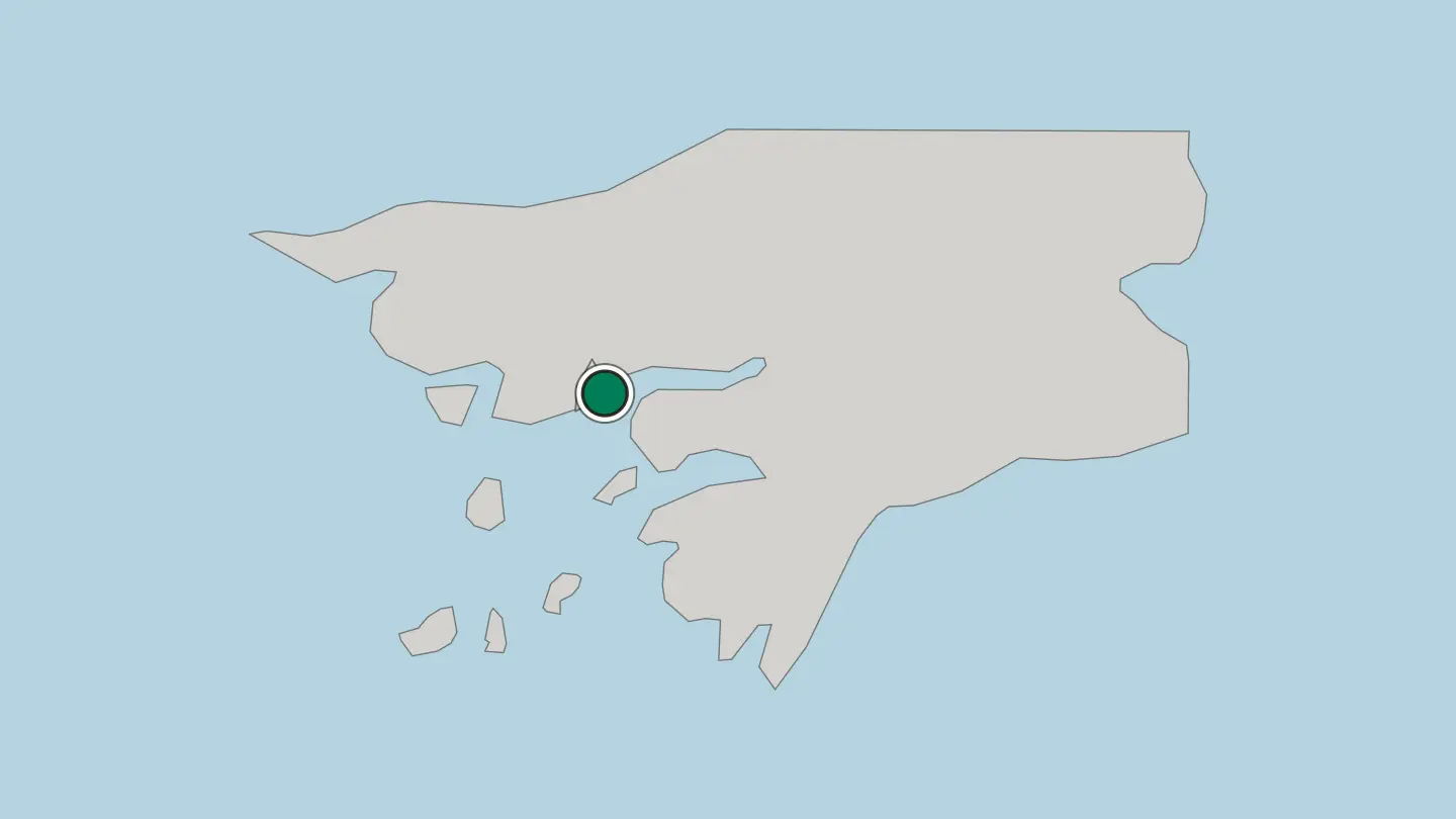 Map of Bissau in Guinea-Bissau