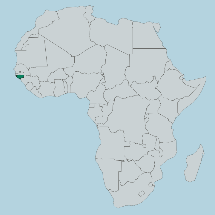 Map showing Guinea-Bissau — In Africa