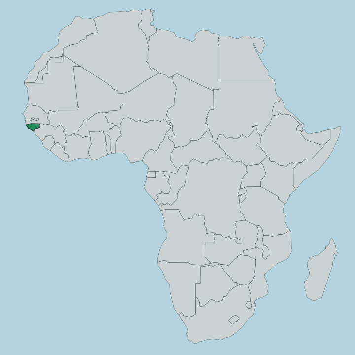 Map showing Guinea-Bissau — In Africa