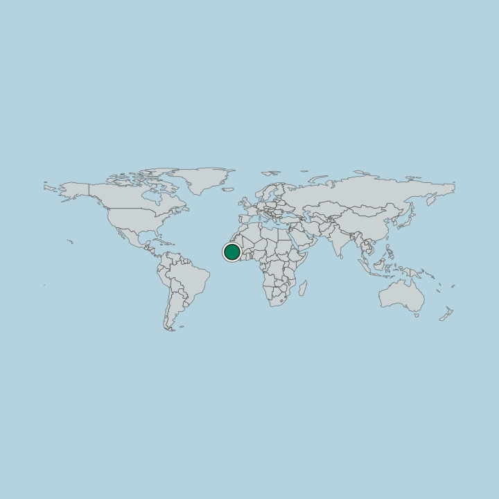 Map showing Guinea-Bissau — Worldwide
