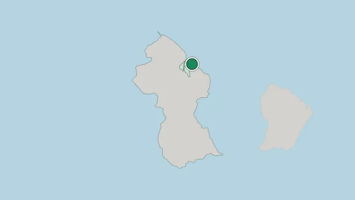 Map of Georgetown in Guyana