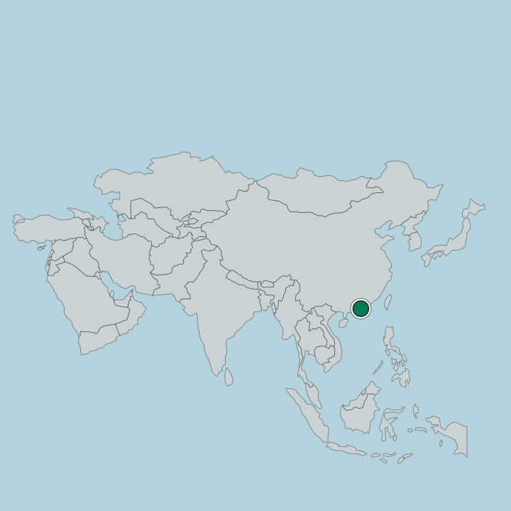Map showing Hong Kong — In Asia
