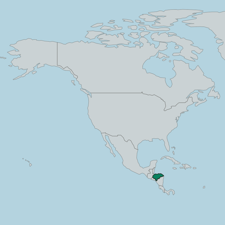 Map showing Honduras — In North America