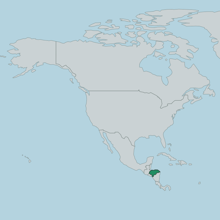 Map showing Honduras — In North America