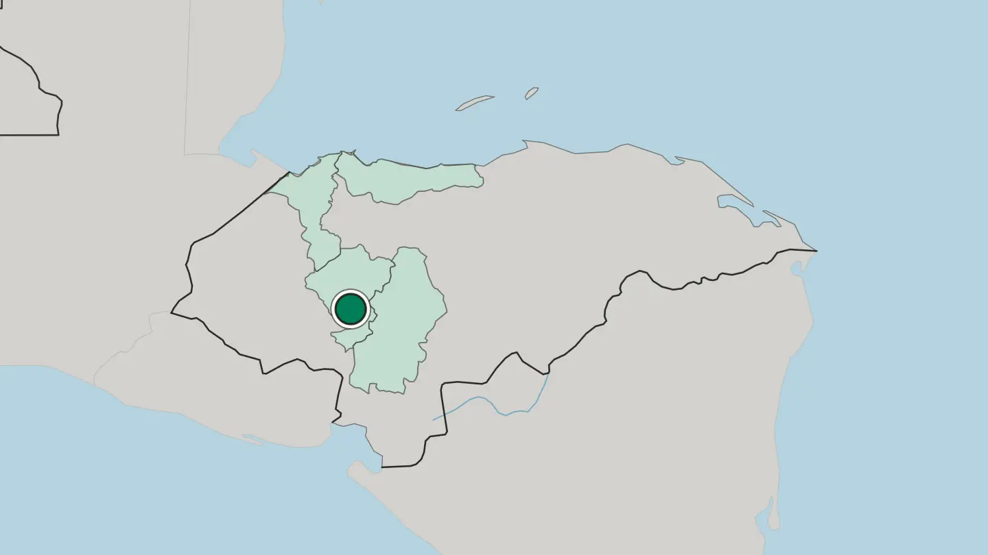 Map of Comayagua in Honduras