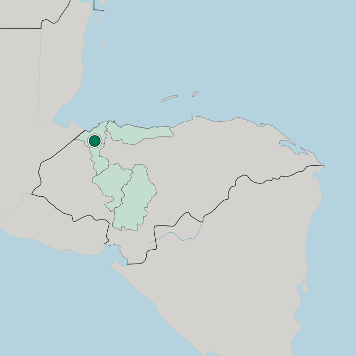 Map showing San Pedro Sula — In Honduras