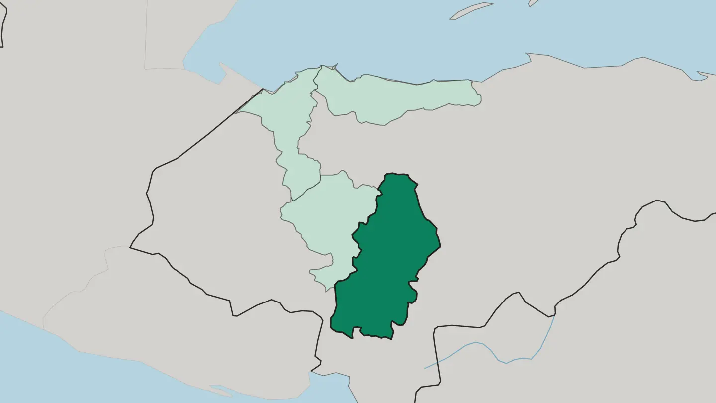 Map of Departamento de Francisco Morazán in Honduras